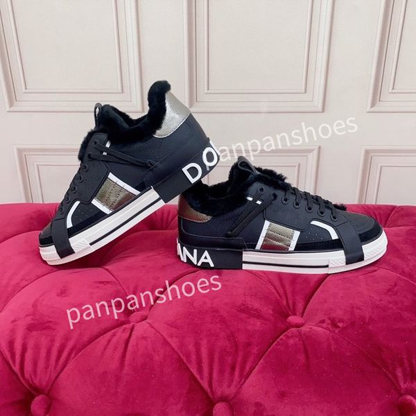 

2023new womens travel leather lace-up sneaker cowhide fashion designer running trainers letters woman shoe platform men gym sneakers, Black