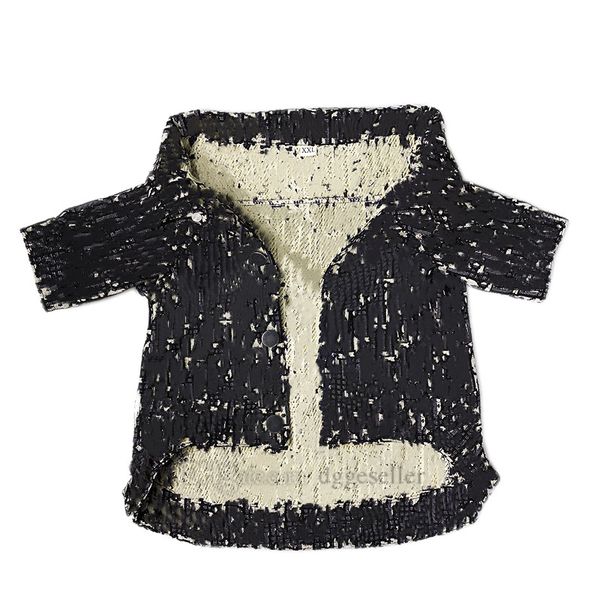 

Designer Dog Clothes Luxury Dog Apparel with Classic Letters Spring and Autumn Dogs Jacket Pet Coat for Small Dogs French Bulldog Teddy Pug Puppy Clothing  A558, Black/white