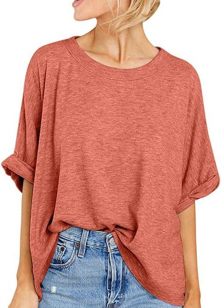 

summer fashion women shirts oversized t-shirt short sleeve loose casual basic shirts summer tee plus sizeh778, White
