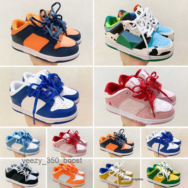 

kids running sneakers boys and girls designer shoes 2023 dunks platform child sports children chaussures teenage thick soled youth 26-35 rv6, Black