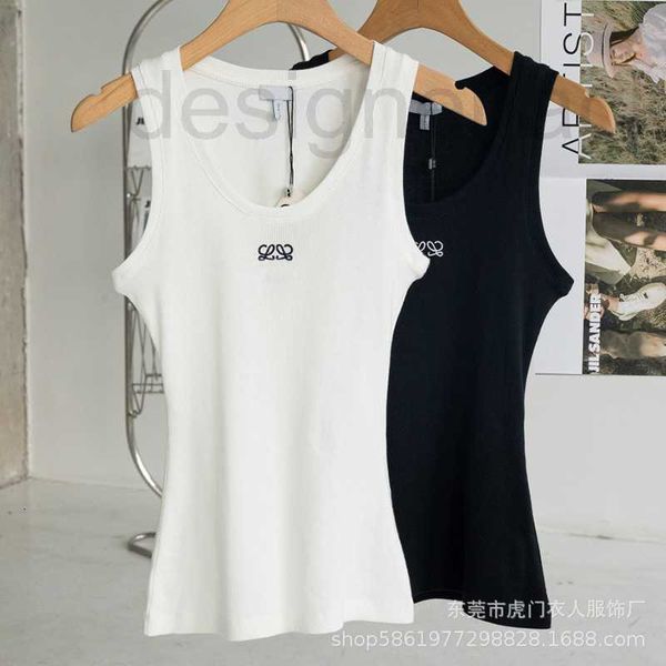 

women's tanks & camis designer 2023 summer new embroidery logo sports leisure underlay knitted slim tank nufc, White