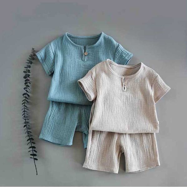 

clothing sets summer boys girls clothing sets baby girls clothes cotton and linen retro kids children clothes suits baby short-sleeved p2303, White