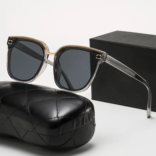 

2023 designer brand channel slim sunglasses square trendy women sunscreen versatile foreign temperament polarized uv proof strong light ultr, White;black