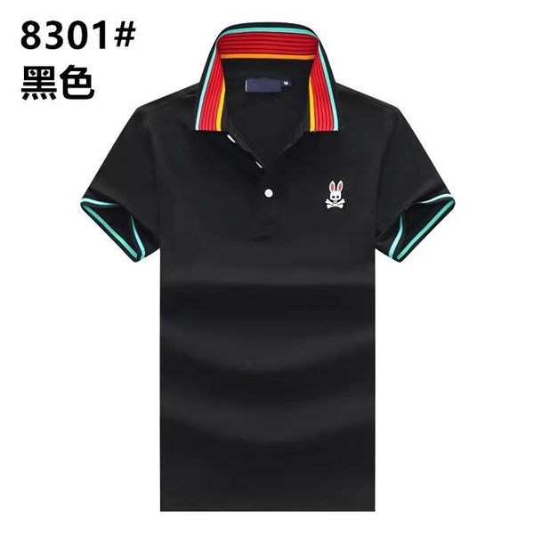 

new summer fashion mens polo shirt rogue rabbit print short sleeve brand couple cotton casual t-shirt 4 colors size m-3xl, White;black