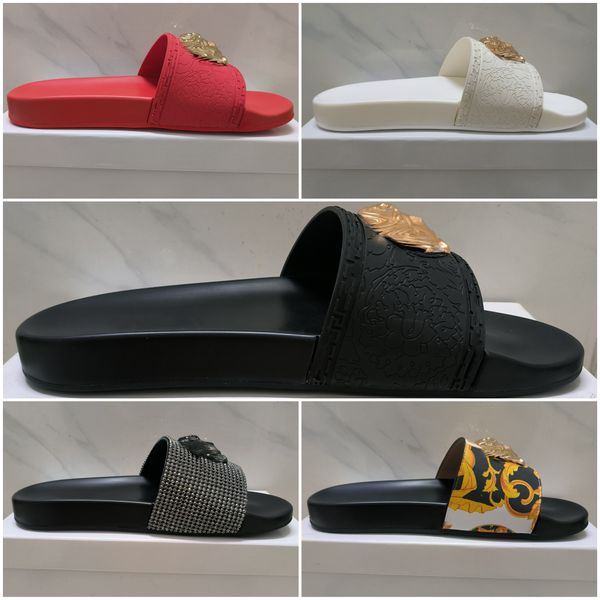 

2022 color slippers paris luxury designer sliders mens womens summer sandals beach slide ladies flip flops loafers sky blue chaussures, Black