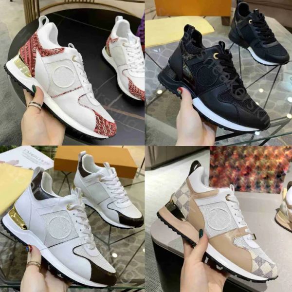 

designer sneakers classic vintage run away casual shoes leather trainers fashion rubber outsole sneaker mixed color chaussures, Black