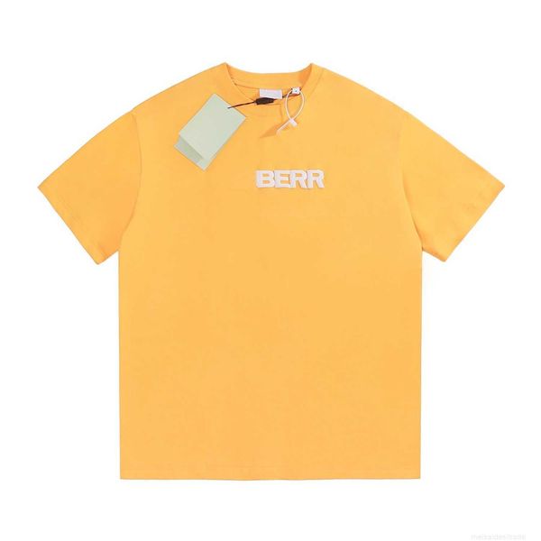 

correct version b burbry luxury designer of bu 's new logo printed short-sleeved t-shirt high street casual versatile lovers with same, White;black