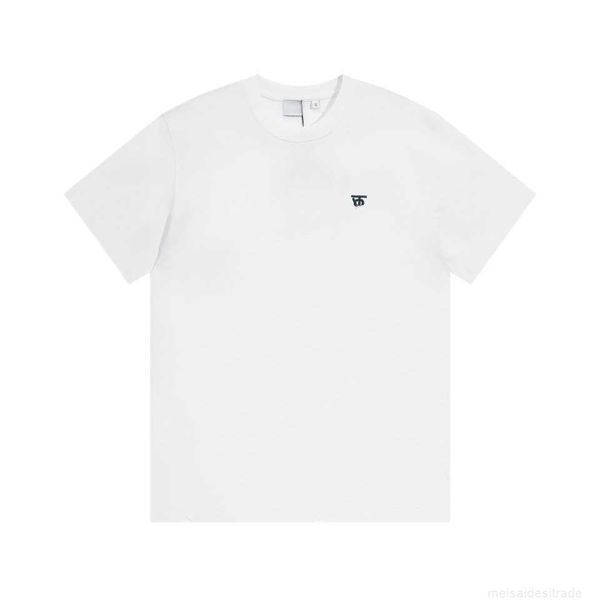 

correct version b burbry luxury designer of 23ss bu classic small label embroidered t-shirt high street casual versatile lovers same ins 1se, White;black