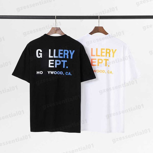 

mens t shirts designer tshirts simple gradient letter logo print round neck loose various styles t-shirt couples street sports casual design, White;black