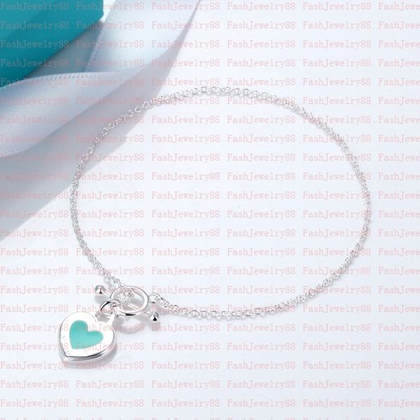 

designer sterling silver heart bracelet ot clasp necklace set luxury shape original fashion classic bracelet women jewelry gift with box