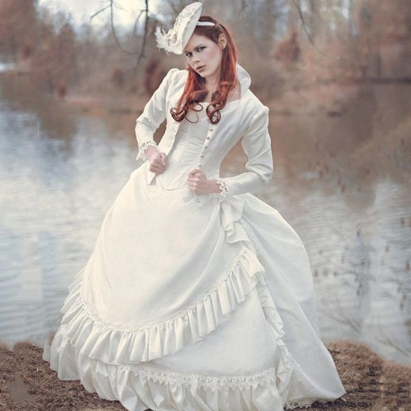 

medieval vintage prom dresses with long sleeves jacket corset victorian bustle ball gown masquerade dress 2023 women formal evening gowns pl, Black