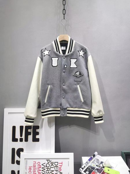 

30% off men's designer jacket brand  vintage bomber coats letter embroidery autumn men baseball s hip hop loose variability s size m-3, Black;brown