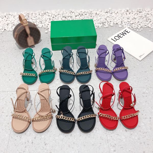 

new women sandal dot leather sandals luxury flip flop ladies mules fashion wedding heel women shoes ankle strap high heels 9cm designer slid, Black