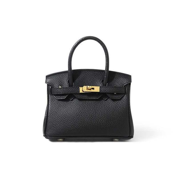 

family h bag birkin designer mini leather small layer cowhide lychee pattern handbag casual fashion women's