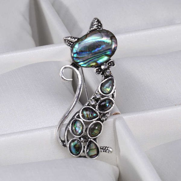 

pins brooches natural abalone shell series corsage exquisite all-match fashion all-match cute cat broochl230315, Gray
