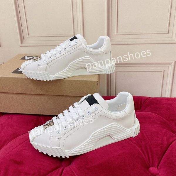 

new men designer casual shoes women men leather lace up oversized luxury suede trainers mens womens platform white, Black