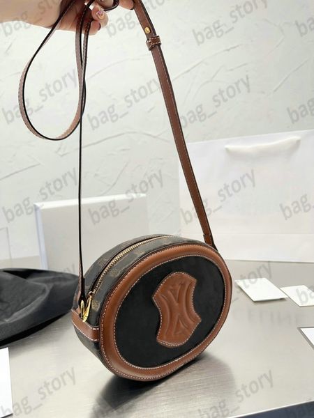 

luxury designer bags triomphes mini round oval fashion wallet leather women's men handbags crossbody clutch shoulder bag purse evening