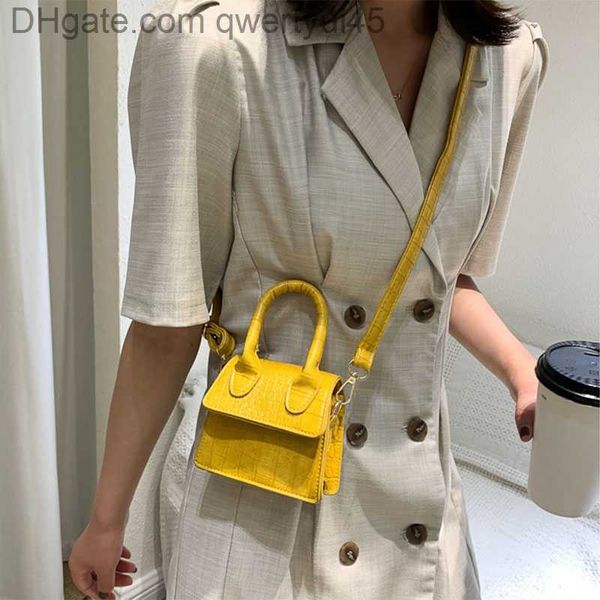 

qwertyui45 totes 2022 new mini tote bag crocodile pattern flip messenger crossbody bag female simple shoulder bag small square lady handbag