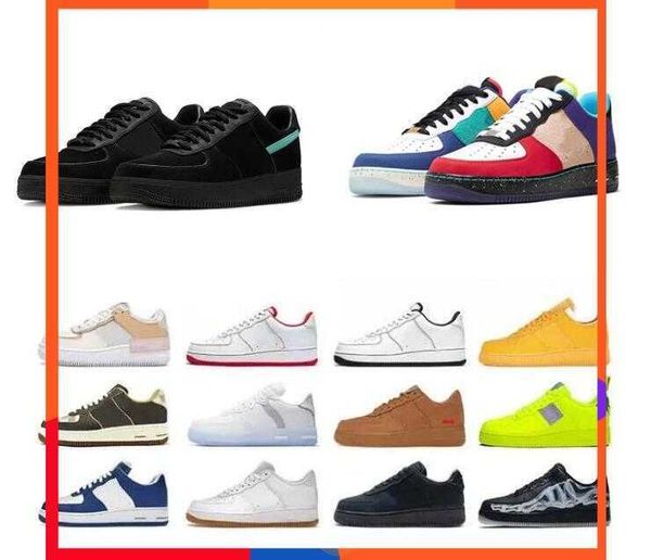 

2023 new tiffany airforces 1 designer casual shoes for mens womens paisley black cactus jack air beige force white gum mca utility volt trip