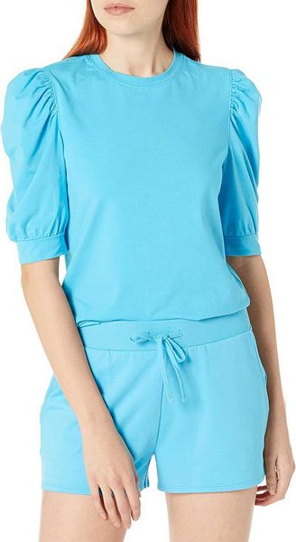 

woman clothes white t shirts women's puff-sleeve crewneck stretch t-shirt plus size summer 2xs-5xllfcu