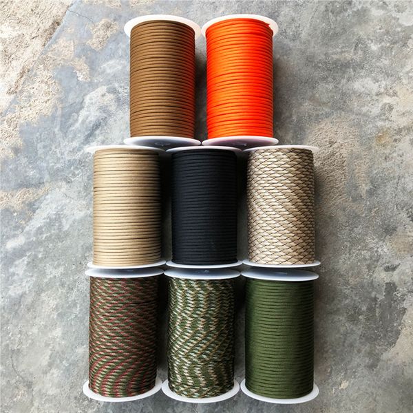 

climbing ropes 100m 550 military standard 9core paracord rope 4mm outdoor parachute cord survival umbrella tent lanyard strap 230314