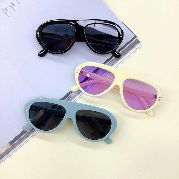 

retro kids sunglasses oval frame travel ps concave shape trendy glasses, Blue