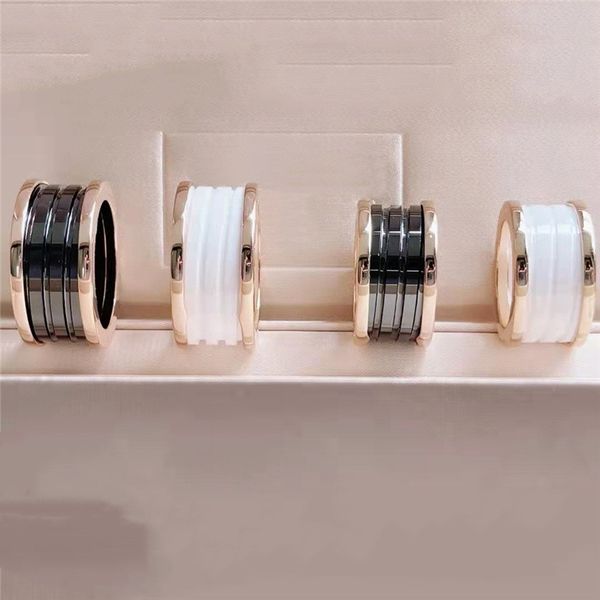 

high end spring ring designer designer ceramic rings classic fashion rings luxury titanium steel gold plated ring christmas valentine's, Silver