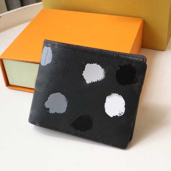 

2023 new wallet designer wallet men yk short purse genuine leather card holder wave point canvas women purses credit bag with box 5a m81931, Red;black