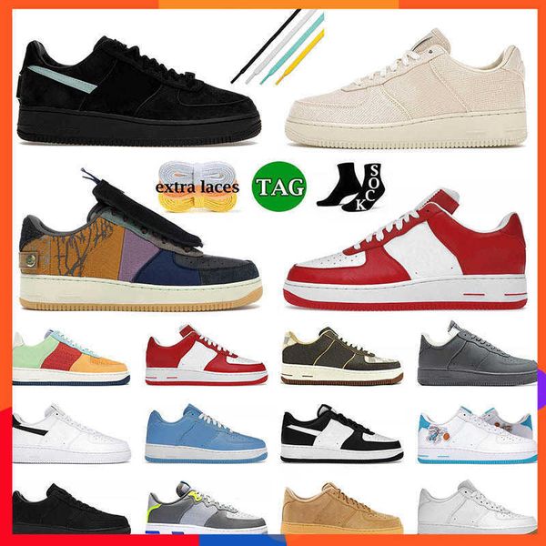 

2023 new tiffany af1 running shoes for mens women platform sneakers airforce 1 beige gum panda university red offs white skate low cut 07 sk, Black
