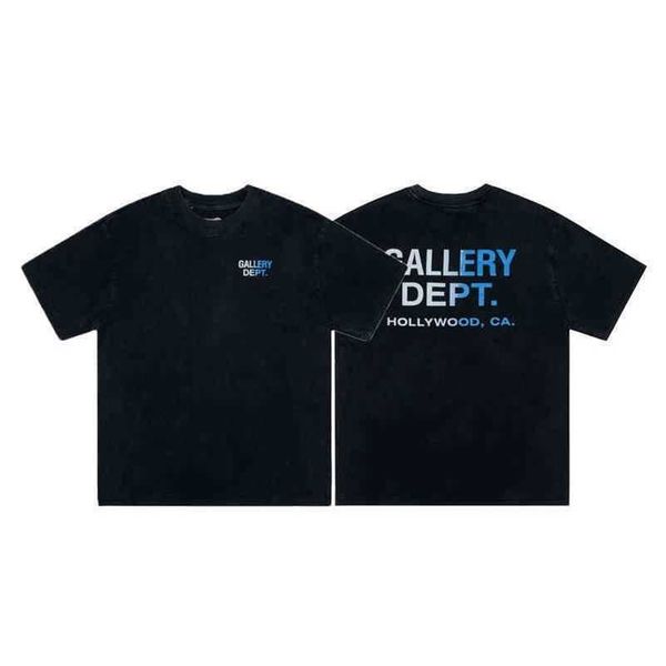 

gallerydept designer shirt version fashion shirts fashion high brand washed old letters gradient printing men's and women's short, White;black