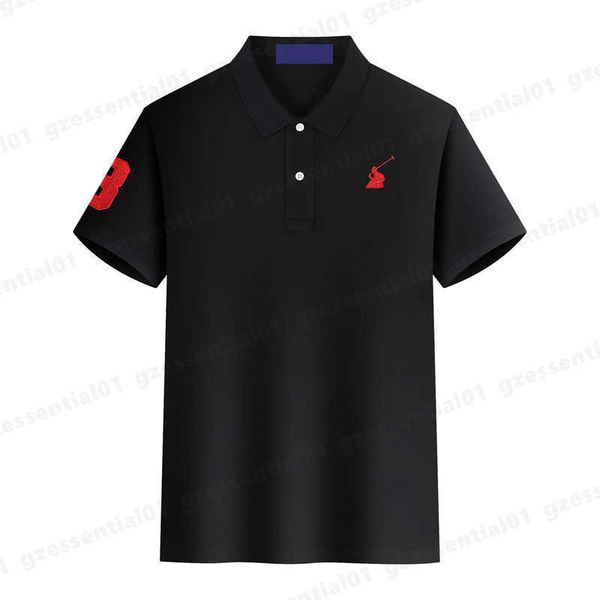 

xxxl fat plus size polo shirt men short-sleeved shirts classics logo printing oversized fat loose cotton solid color half-sleeve t-shirt, White;black