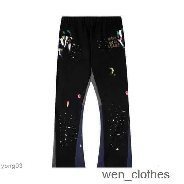 

galleryes men's jeans designer sweatpants sports pants ink splashing graffiti loose flare virgil non stitching ozpr5jf6 9 depts at62, Black