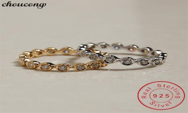 

choucong eternity wedding band ring 100 real 925 sterling silver diamond engagement rings for women fine finger jewelry4095766, Slivery;golden