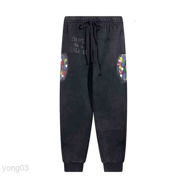 

mens sweatpants gallerydept fashion casual dept letter splash designer galleryes sports leisure pants, Black