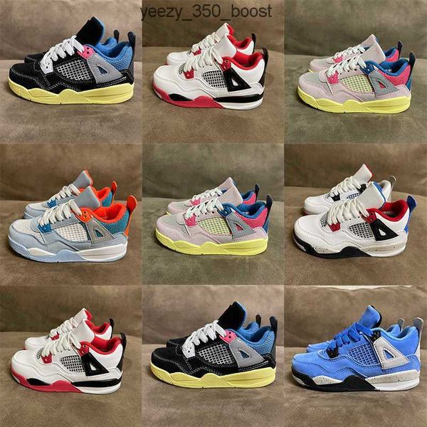 

kids jumpman 4 basketball shoes 30th anniversary uni on x desert moss taupe haze university blue iv noir brigade blue guava ice wihl, Black