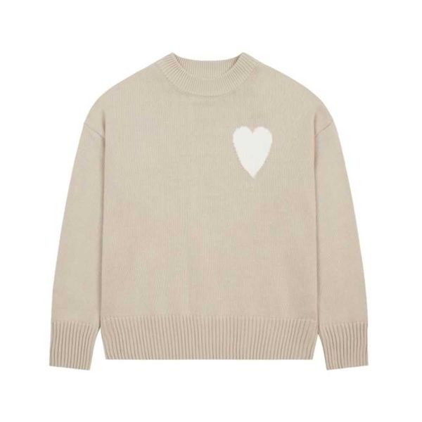 

23new men's sweaters paris fashion mens designer amies knitted embroidered red heart solid color big love round neck short sleeve kiq9, White;black