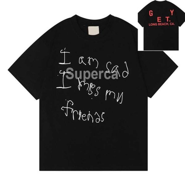 

23new men's t-shirts qaulity designer i am sad i miss my friends t shirts casual tees comfortable men women print 100% cotton sizei491, White;black