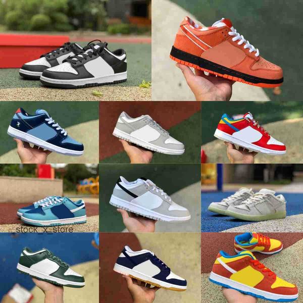 

men 2023 dunkes women running shoes sb grey fog white black orange lobster neptune green reverse panda georgetown court purple ceramic