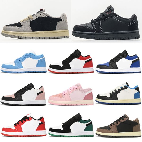 

kids basketball shoes travis 1s low shoes 1 boys sneaker designer pine game chicago mocha baby kid youth toddler infants trainers athletic s