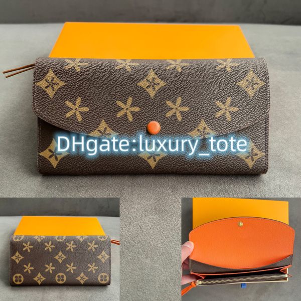 

genuine leather card holders m60697 wallet women's coin purses designer button emilie long 2023 louiseity purse card 4 credit viutonity, Red;blue