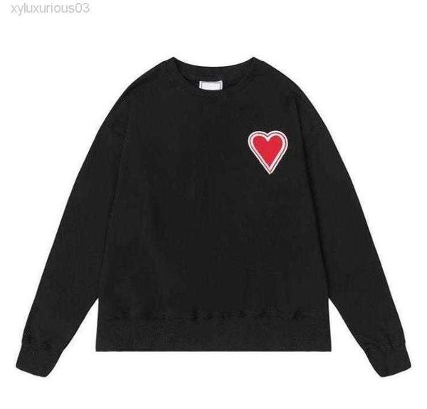 

male and female designers amis paris hooded highs quality sweater embroidered red love winter round neck jumper couple sweatshirts9628729, Black