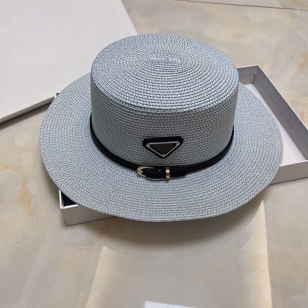 

wide brim straw bucket caps hats fedoras for men womens designer sun protection spring summer fall beach vacation getaway flat headwear with, Blue;gray