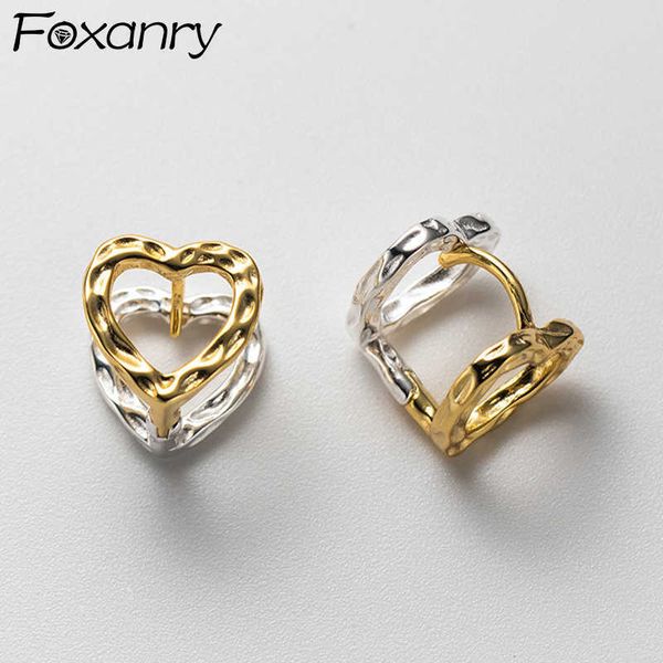 

charm anry prevent allergy silver color d earrings for women fashion creative hollow love heart geometric handmade party jewelry l230315, Golden