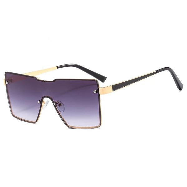 

2023 fashion eyewear beachfashion designer women's sun retro men's sunglasses four-leaf metal large frame sunglasses modern one-pi, White;black