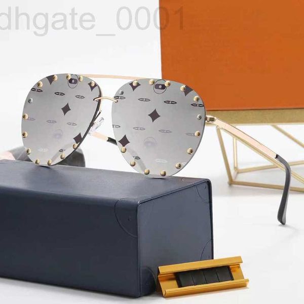 

sunglasses designer elegant rimless polarized glasses rivets letter design for man woman 6 option e7kz, White;black