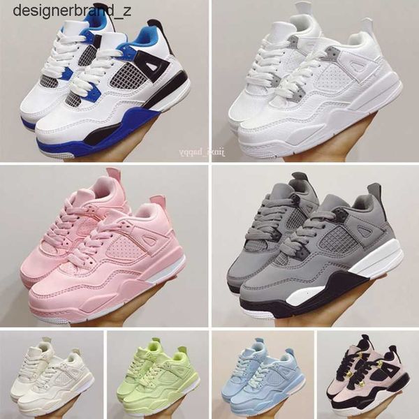 

discount jumpman 4 4s kids basketball shoes 1 infant boy girl sneaker toddlers baby trainers children size eu24-35 b3w3, Black
