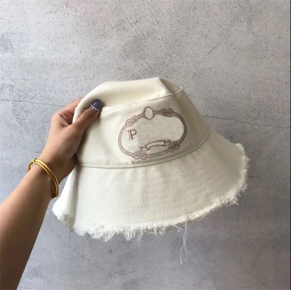 

dark blue bucket hat luxury denim designer caps summer beach fashion classic casquette white letters cowboy canvas twill womens hat outdoor, Blue;gray
