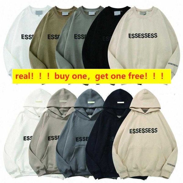 

mens womens designer essentail hoodies sweatershirts suits streetwear pullover sweatshirts clothing loose hooded jumper oversized high05, Black