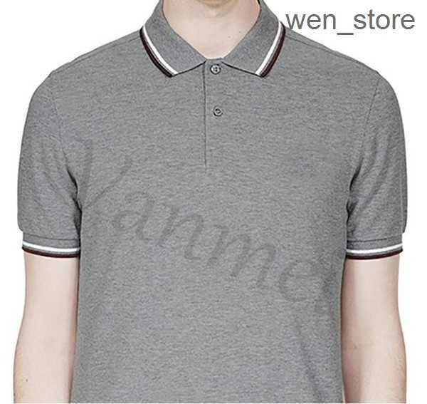 

2023 16color men classic perry polo shirts cotton leaf embroidery summer casual polos striped collar london fred tees 9 0c3m, White;black