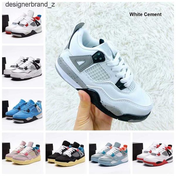 

designer kids virgils uni0n basketball shoes jumpman 4s fire red university blue motorsport iv collaboration bred toddler sneaker sail 9v36, Black